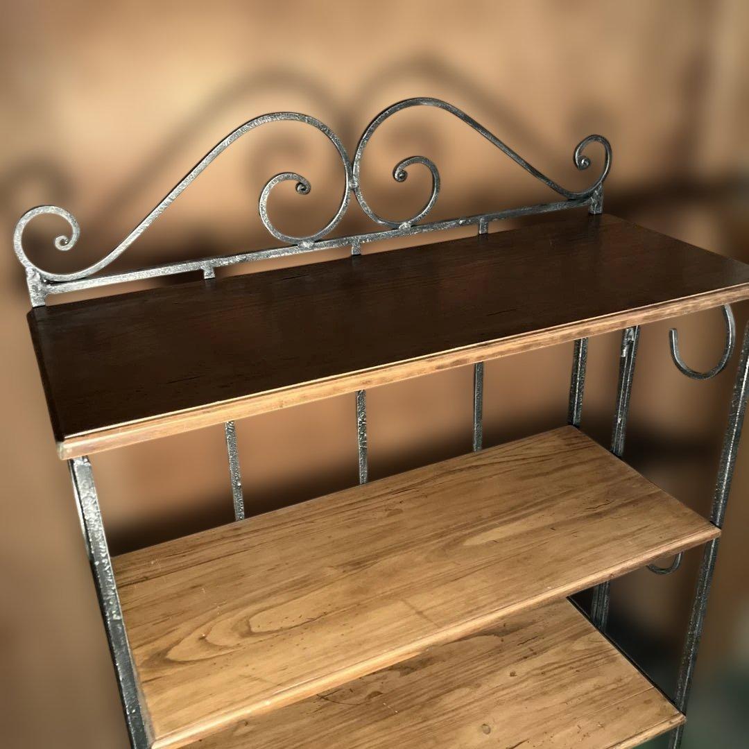 アンティーク調 アイアン4段シェルフ