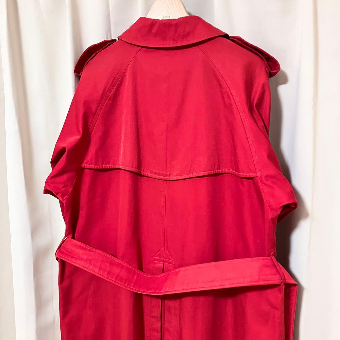 バーバリー トレンチコート ダブル ベルト 8 EXL M レッド ノバチェック