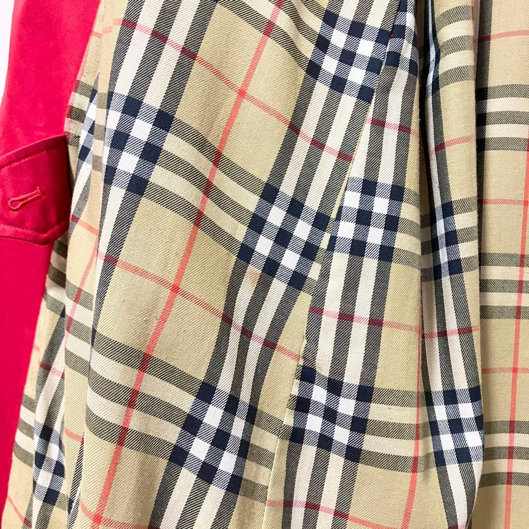 バーバリー トレンチコート ダブル ベルト 8 EXL M レッド ノバチェック