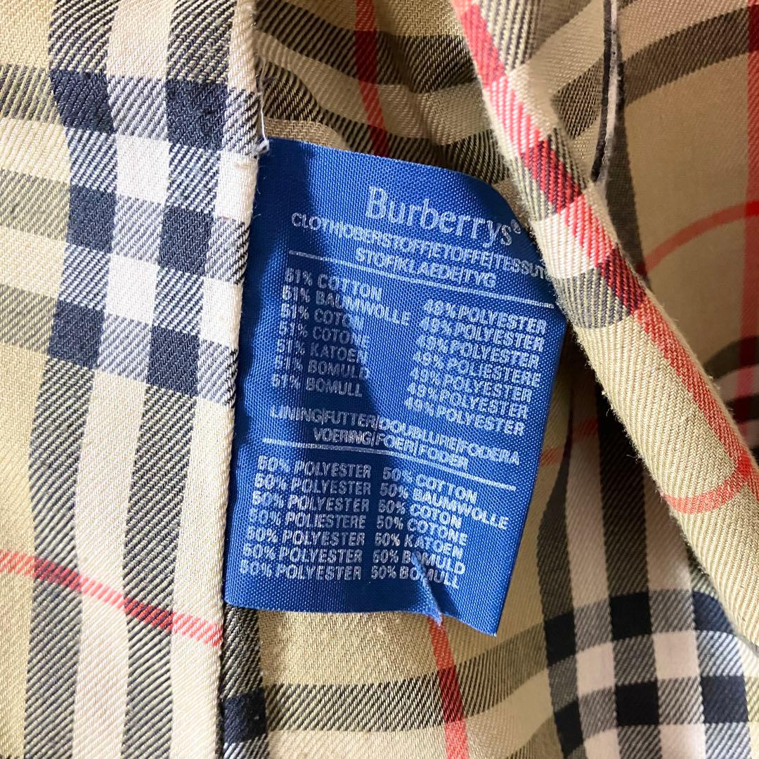 バーバリー トレンチコート ダブル ベルト 8 EXL M レッド ノバチェック