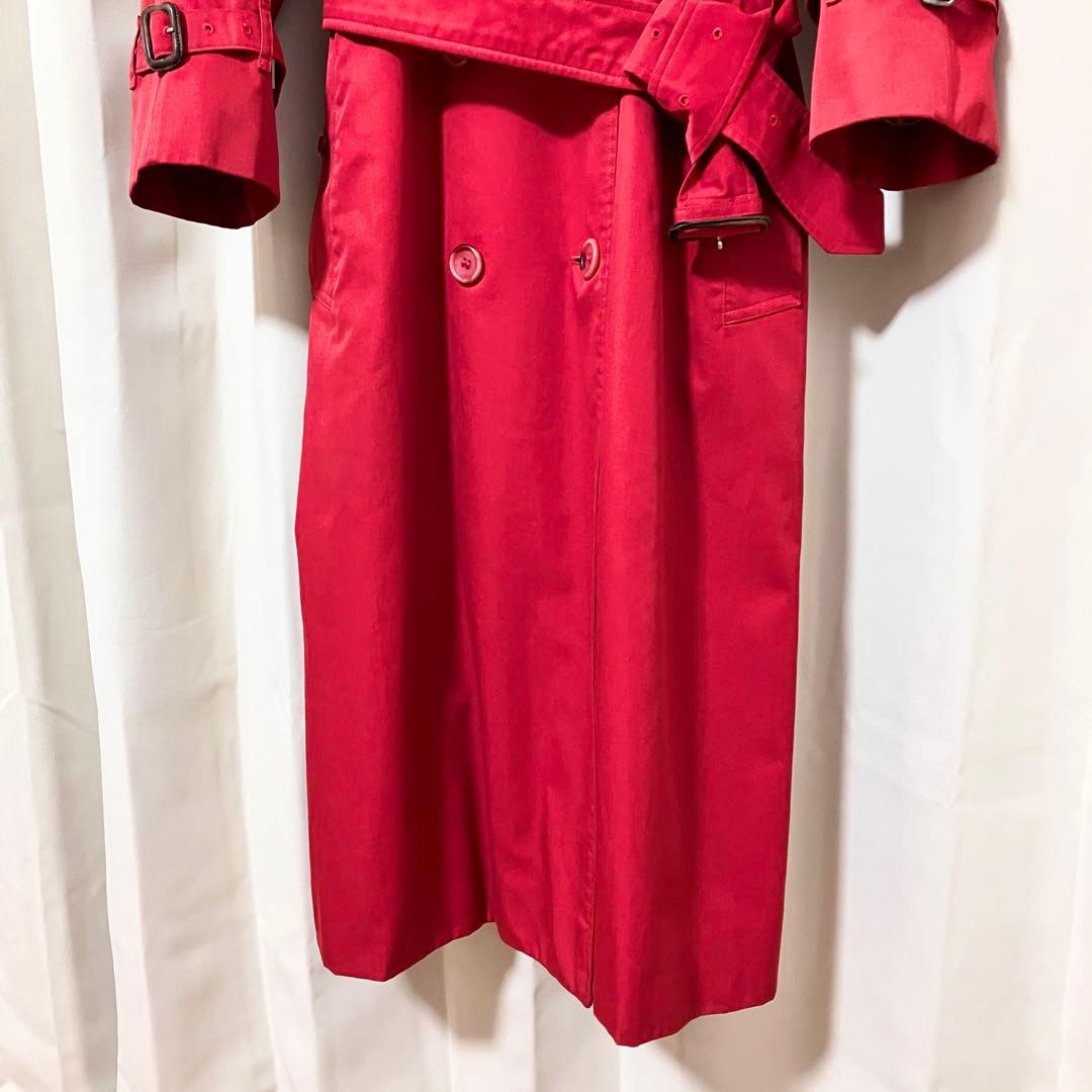 バーバリー トレンチコート ダブル ベルト 8 EXL M レッド ノバチェック