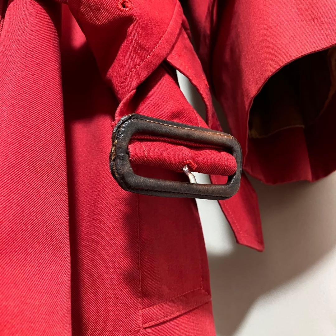 バーバリー トレンチコート ダブル ベルト 8 EXL M レッド ノバチェック