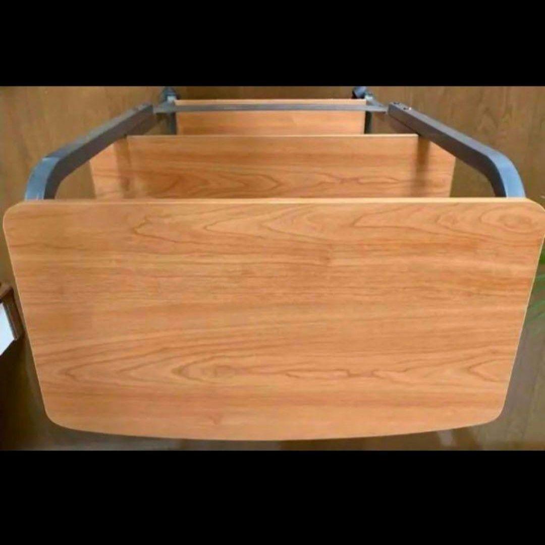 事務机　三段ワーキングテーブル　四隅ローラー搭載　移動式　70×120×60cm