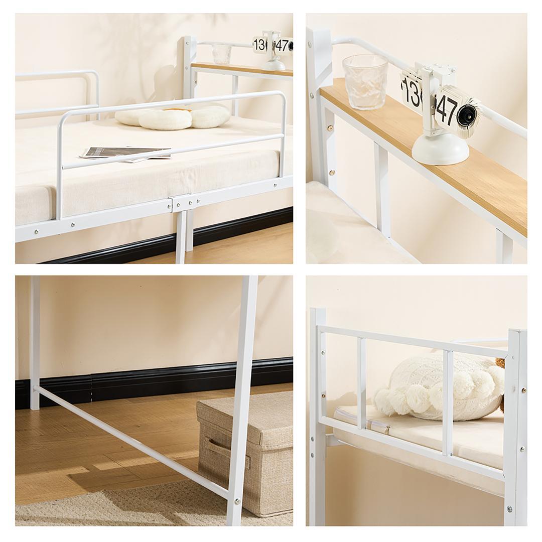 ロータイプロフトベッド　シングルサイズ　スチール製ベッドフレーム　WHITE