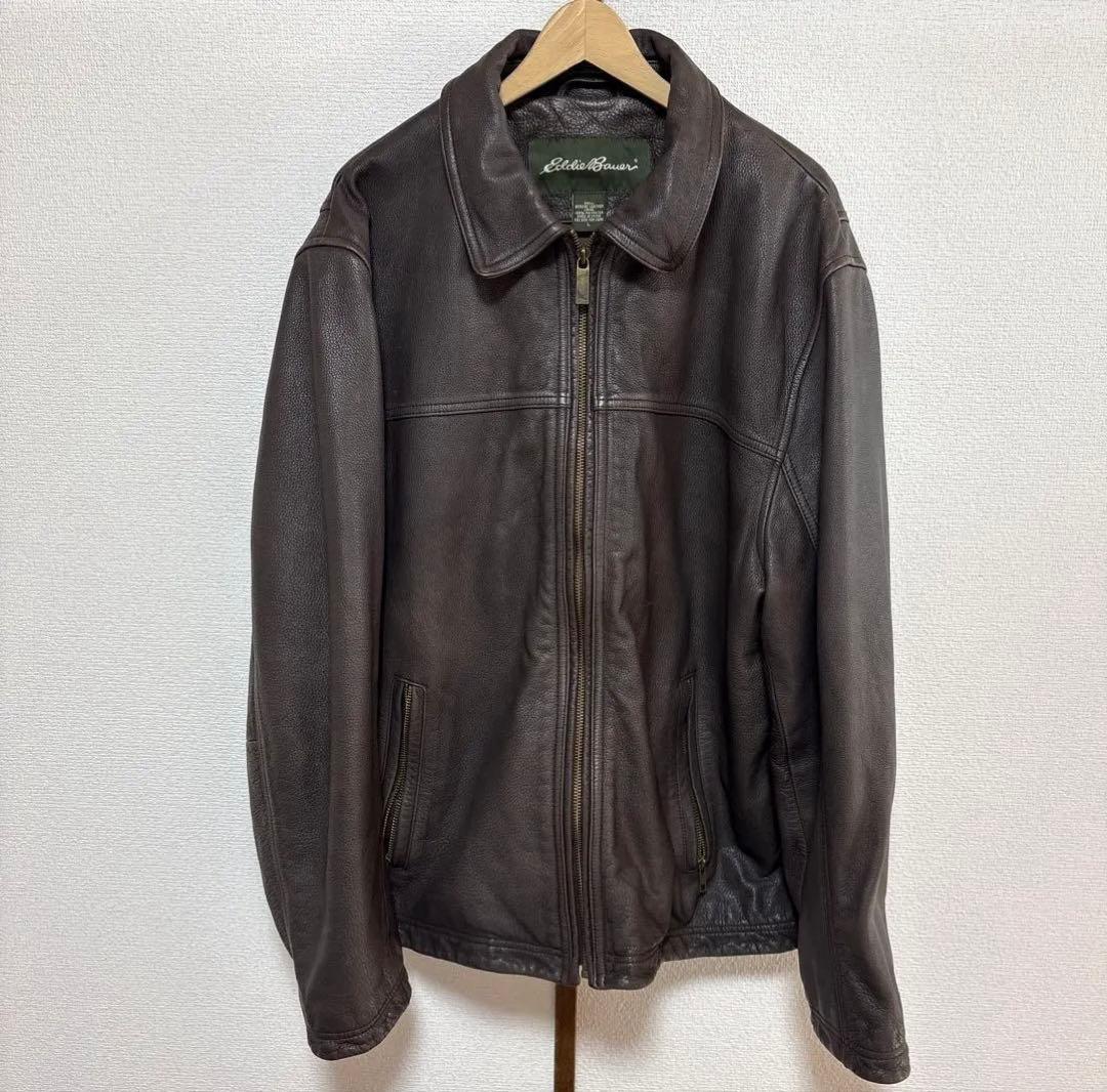 エディーバウアー Eddie Bauer スイングトップ レザージャケット L