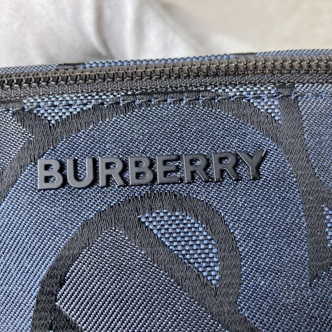 【美品】BURBERRY バーバリー TBロゴ ボディバッグ 総柄 ネイビー