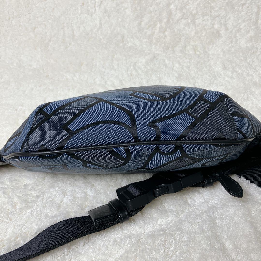 【美品】BURBERRY バーバリー TBロゴ ボディバッグ 総柄 ネイビー