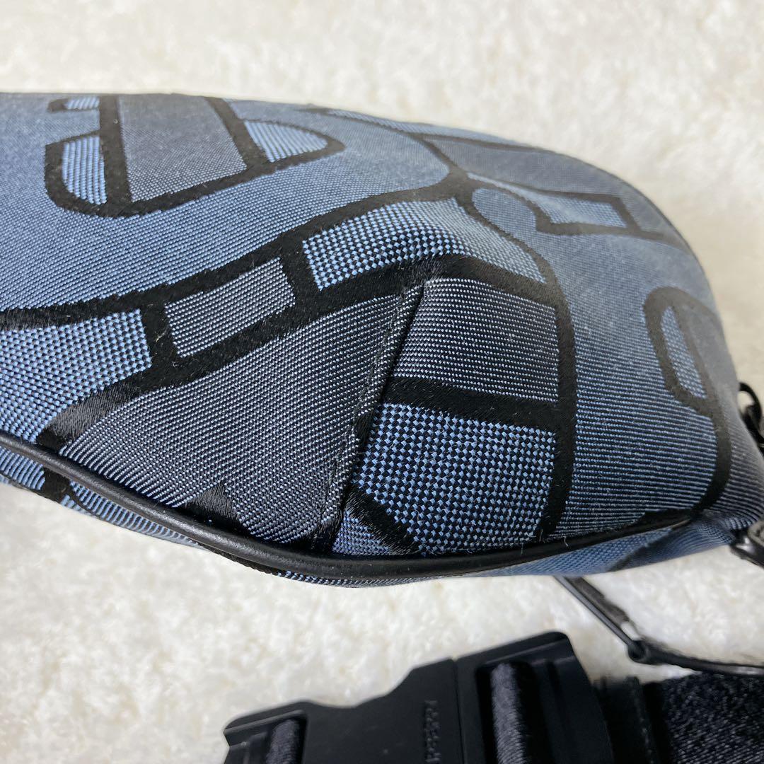 【美品】BURBERRY バーバリー TBロゴ ボディバッグ 総柄 ネイビー