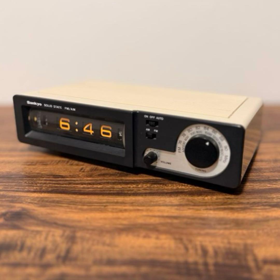 【整備済み・動作正常】三協精機 ラジオ付きドラムクロック ザックスSC707