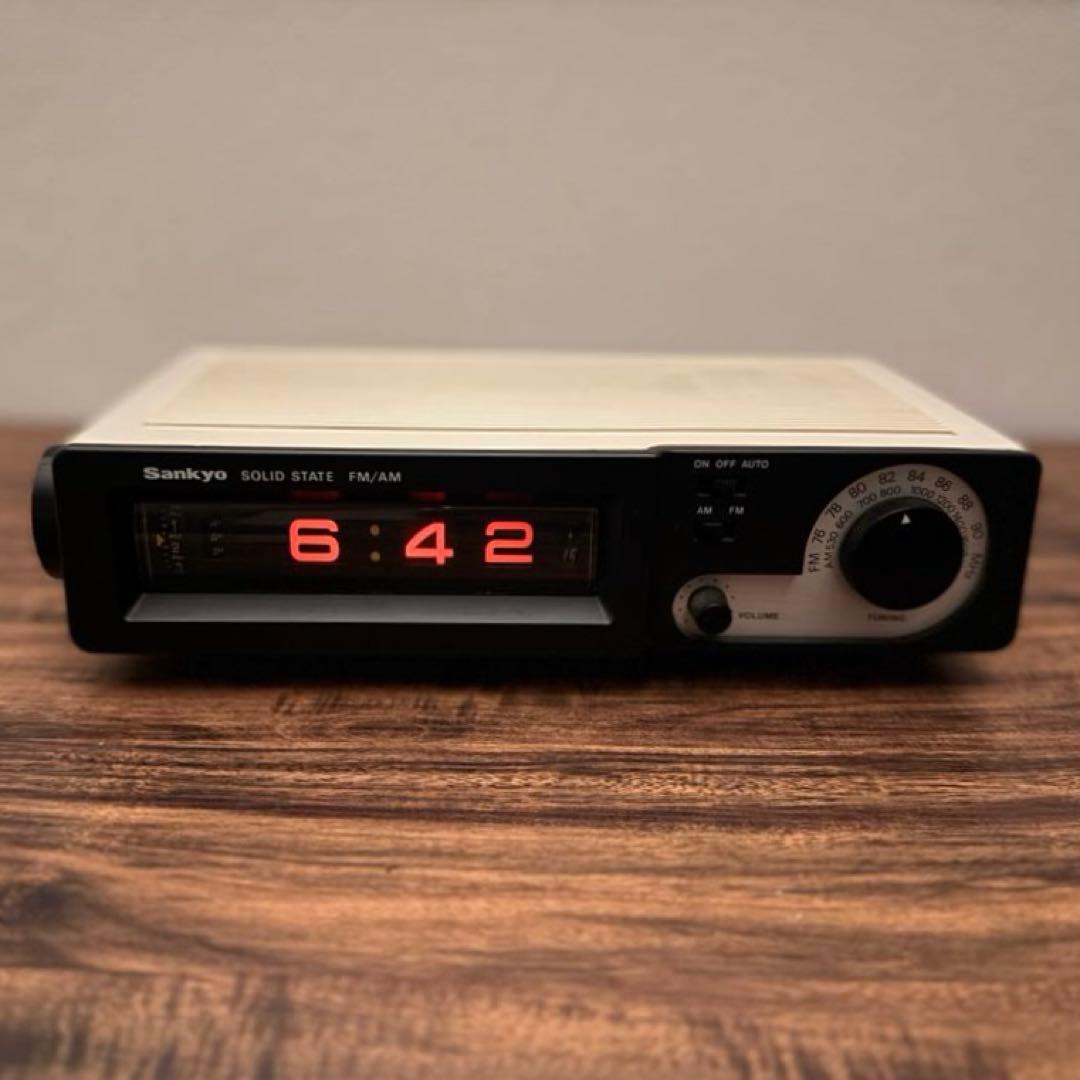 【整備済み・動作正常】三協精機 ラジオ付きドラムクロック ザックスSC707