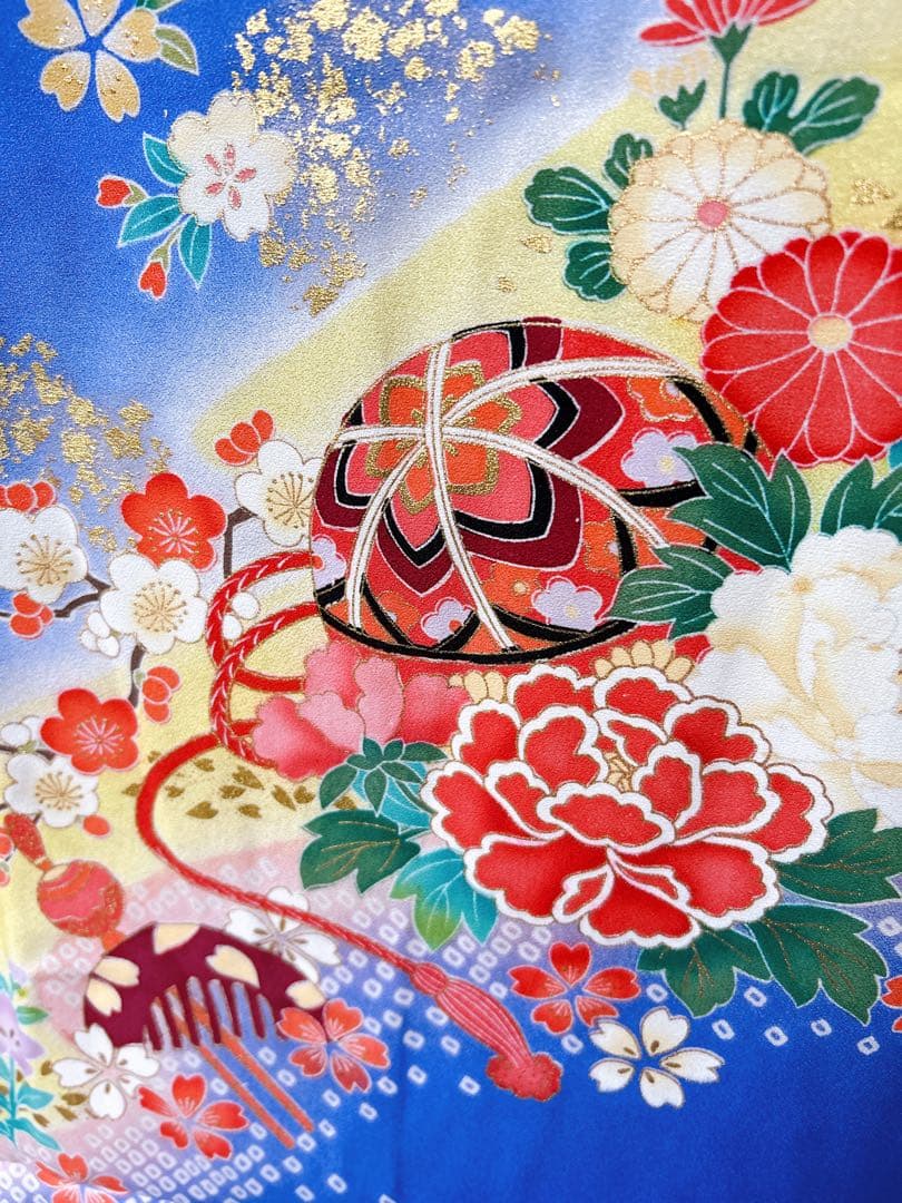 訳あり特価品♡正絹　七五三　7歳　フルセット　一式　青系　ピンク