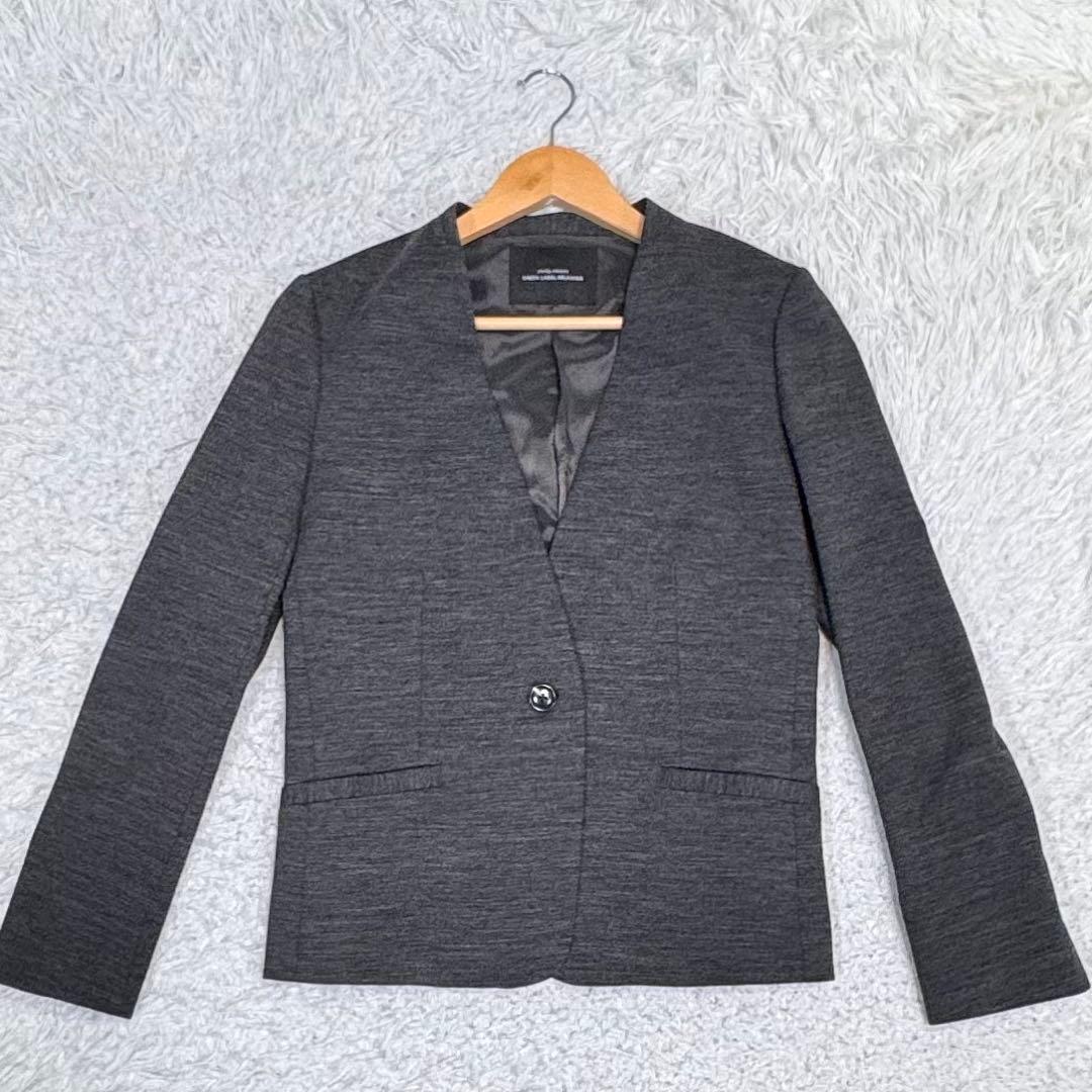 グリーン レーベル リラクシング ノーカラー パンツ セットアップ スーツ L