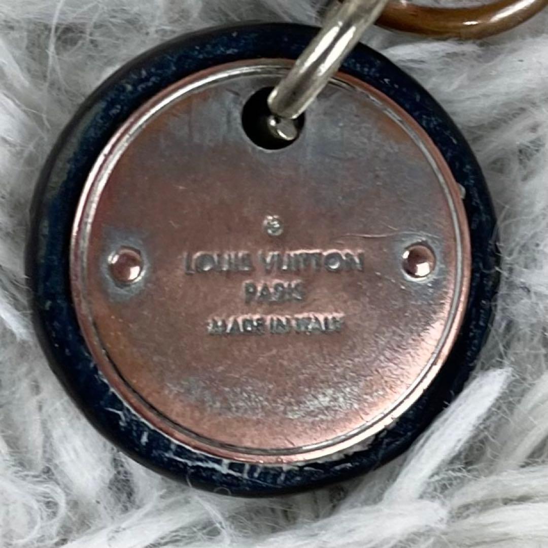 美品 ルイヴィトン レザー キーリング 型押し 刻印 シルバー金具 ブラック