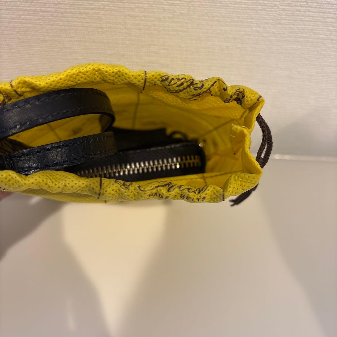 極美品　新品　フェリージ　1094/SA ネックストラップ付ウォレット　ネイビー