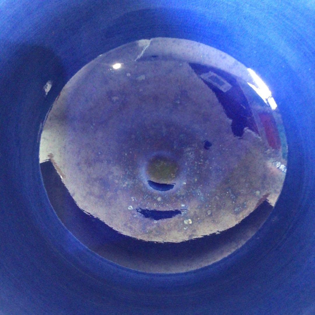 Ｓ８８　茶碗　『谷口翠雲造』『紺青交趾』『草花文』　抹茶碗　共箱　茶道具