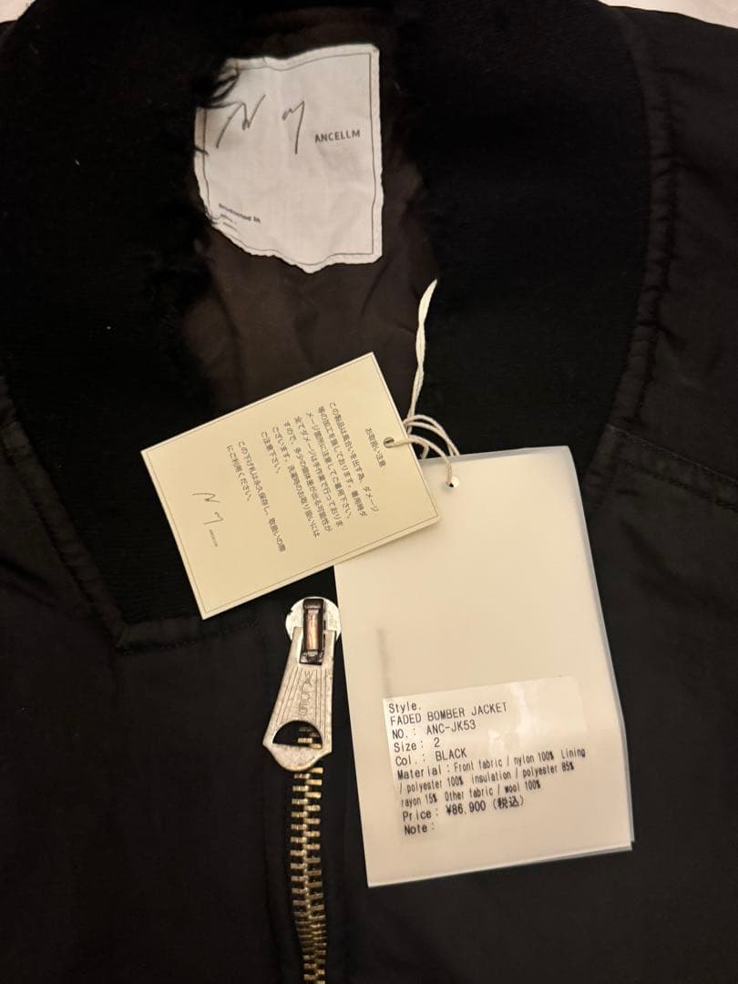 25aw ANCELLM FADED BOMBER JACKET(ブラック)