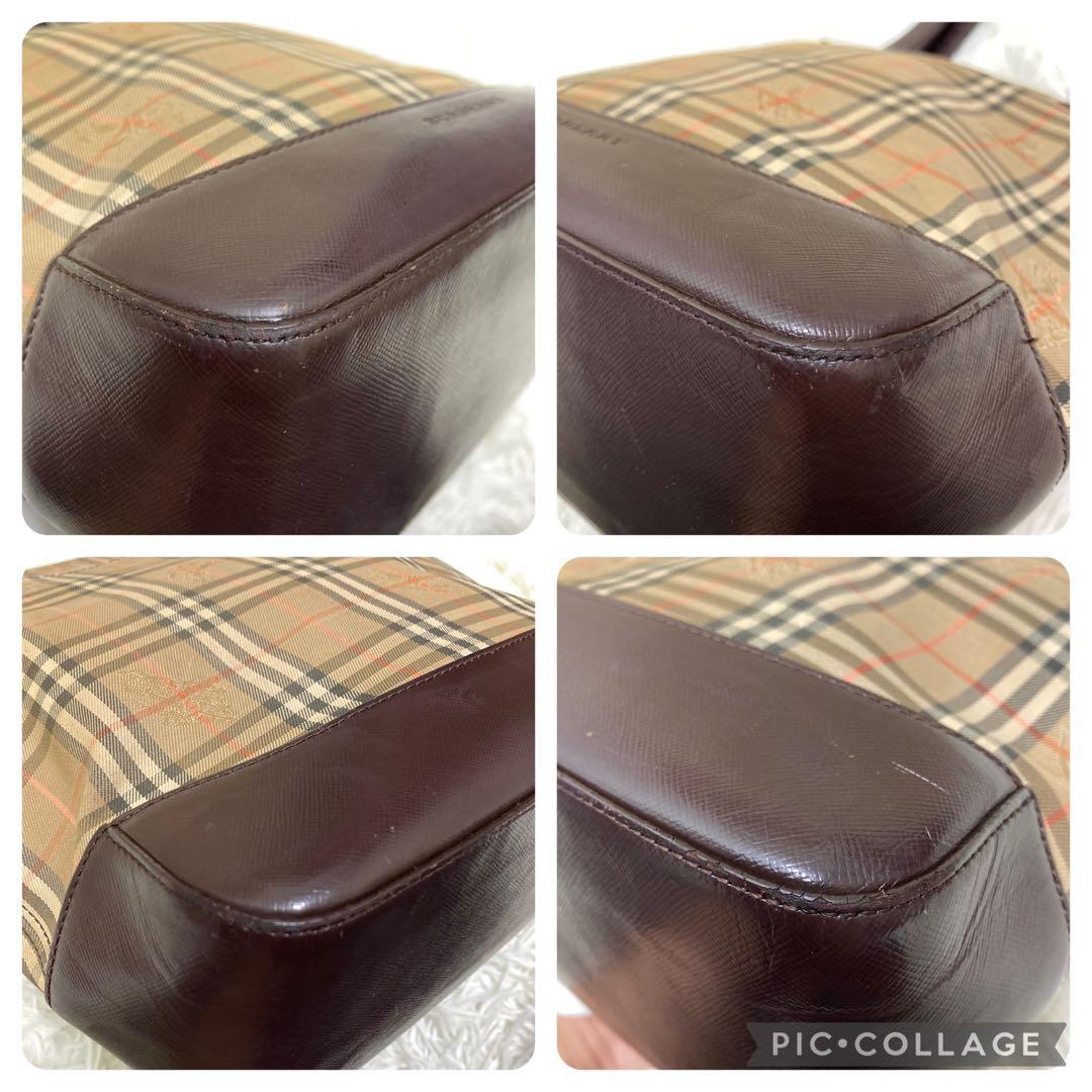 バーバリー　トートバッグ　ゴールドチャーム付き　ノバチェック　シャドーホース