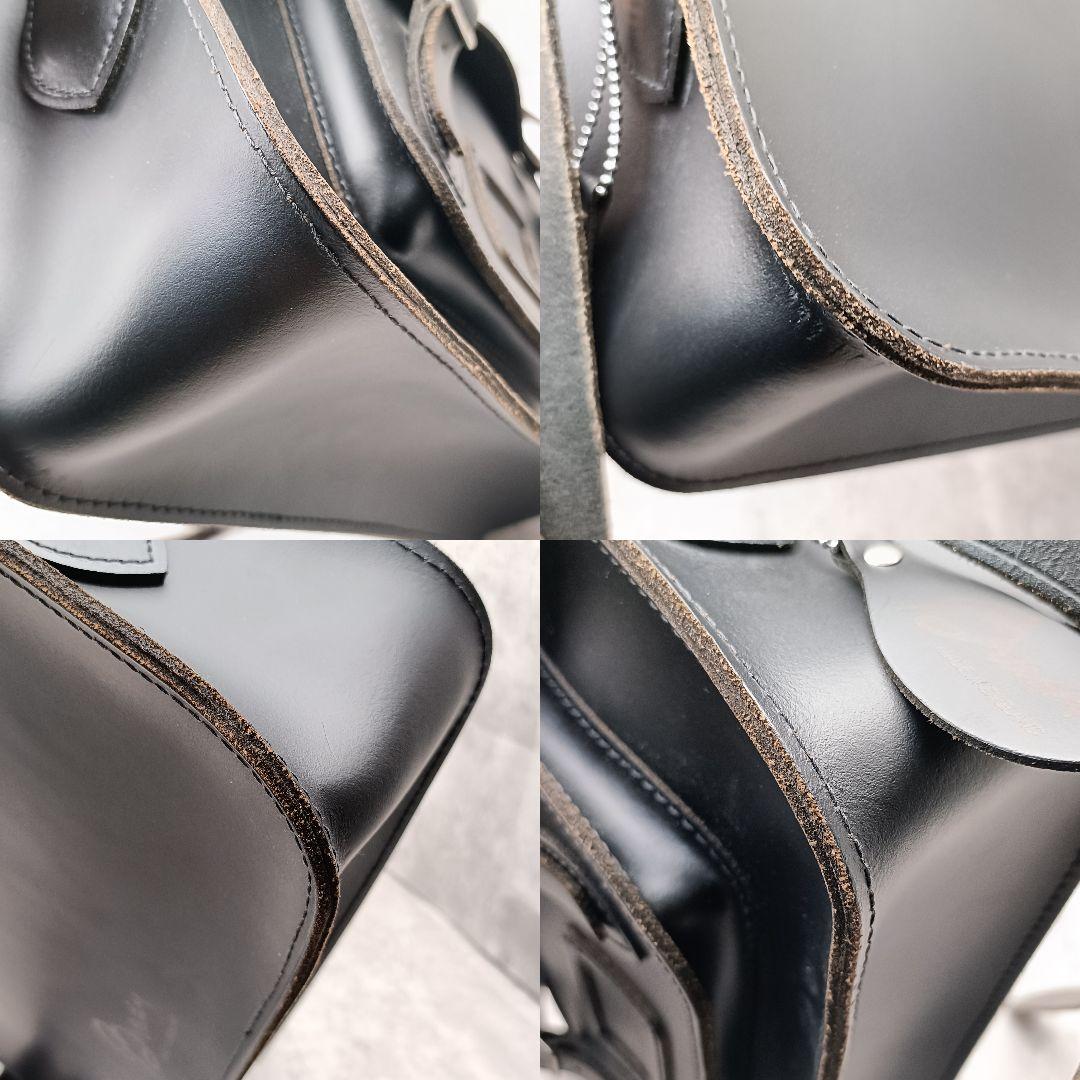 極美品 ブレディー サッチェルバッグ エンボスロゴ入り メッセンジャーバッグ 黒