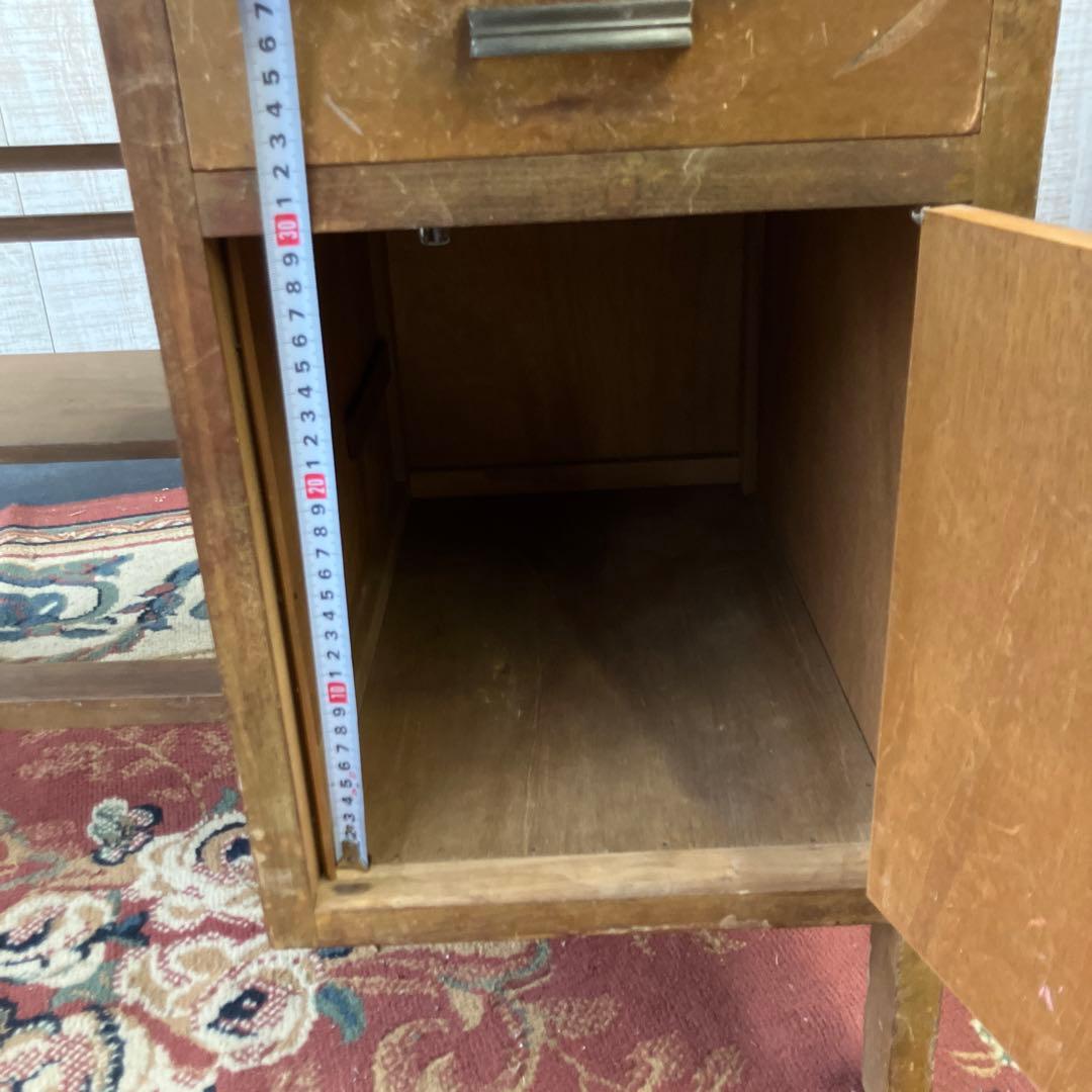 昭和レトロ 古家具 木製 片袖 書斎机 勉強机 文机 古道具古民家 ワークデスク