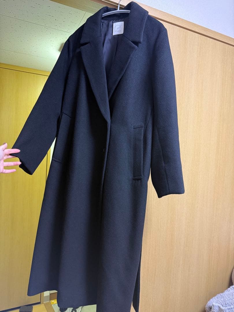 crewre アジャスタブルウールロングコート 黒 ブラック サイズ1 sサイズ