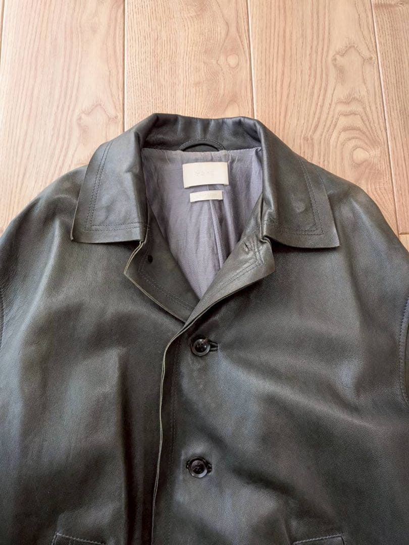 YOKE レザーカーコート ディープグリーン サイズ3