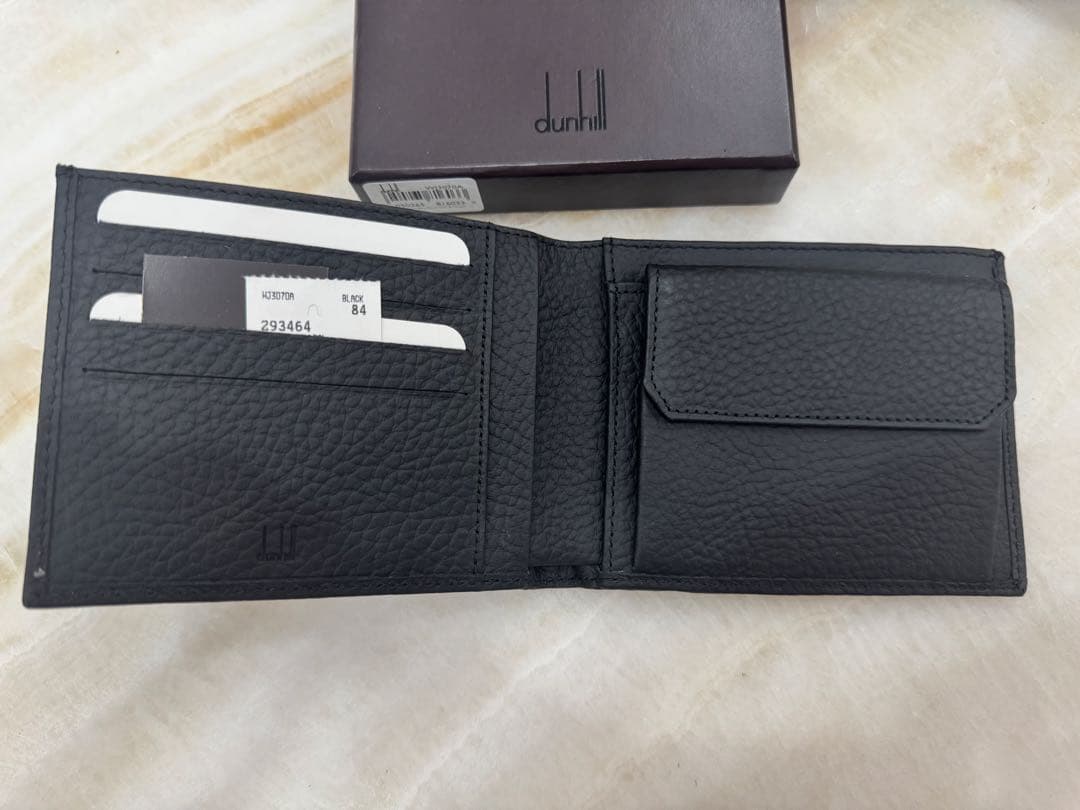 【未使用】 dunhill ダンヒル 二つ折り財布 黒 レザー 財布