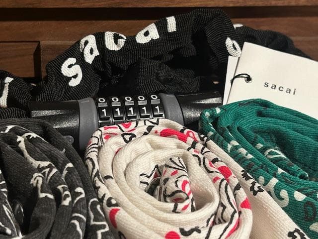 ♪送料無料★sacai★希少★自転車ロックチェーン★新品★22-0336S★黒♪