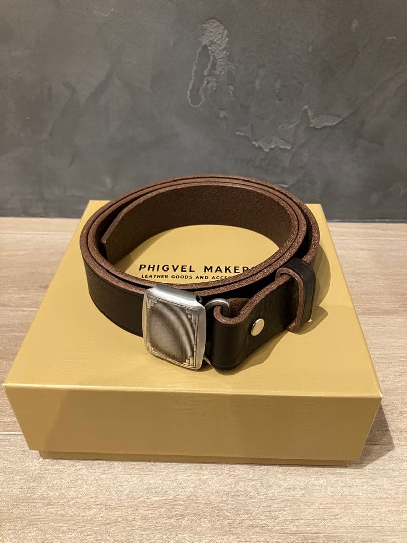 新品 phigvel Hickok Belt brown×silver 32