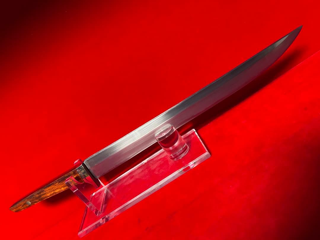 01576 包丁　先丸　鉈　剣鉈　大道工具　玉鋼製　甲伏鍛　箱付　未使用品