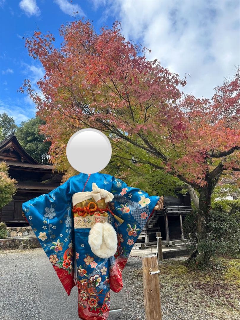 日本製　七五三　フルセット　ブルー　7歳着物