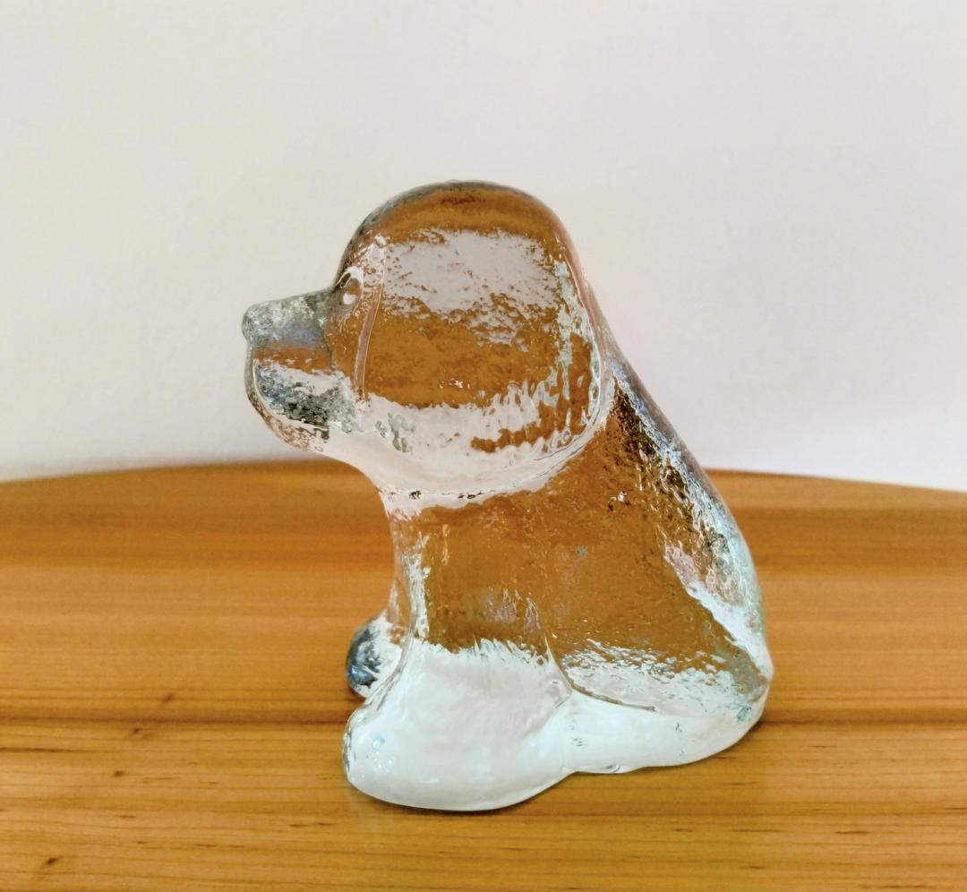 希少　Lisa Larson リサラーソン ガラスオブジェ　犬