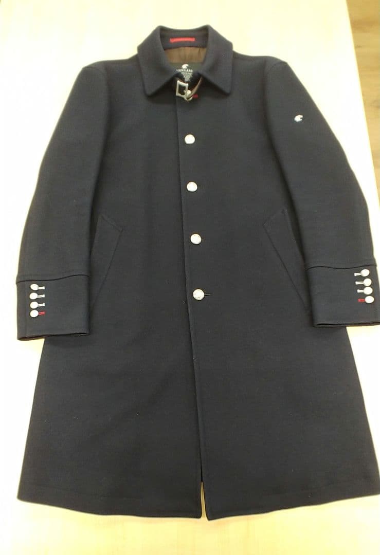 極美品 LOVELESS ラブレス ウール ステンカラー コート メンズ L 紺