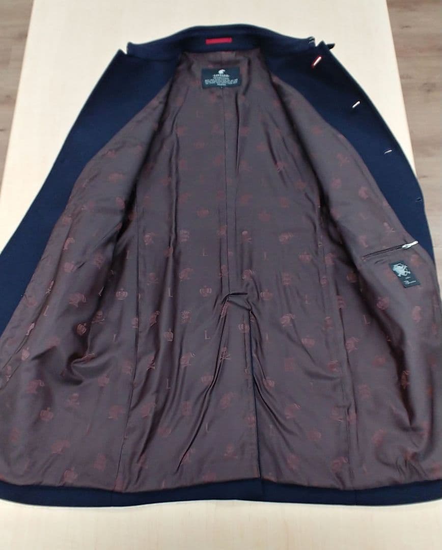 極美品 LOVELESS ラブレス ウール ステンカラー コート メンズ L 紺