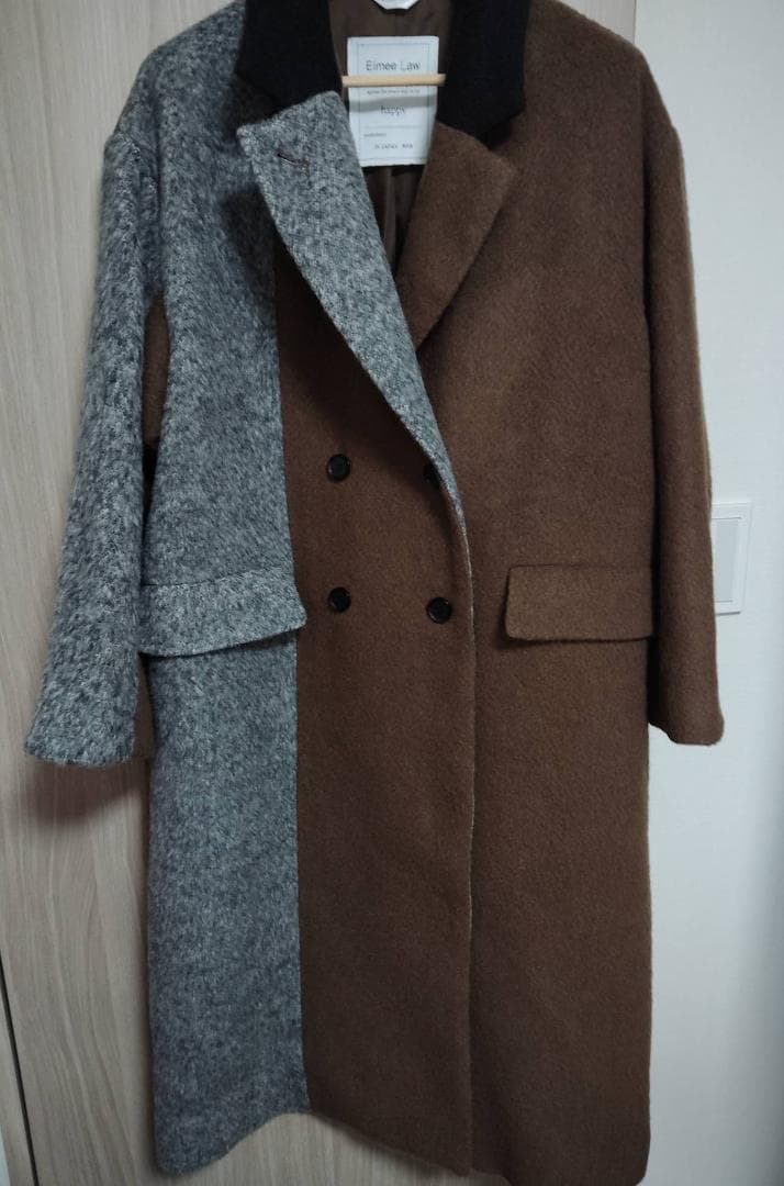 Eimee Law ミックスシャギー配色ロングコート