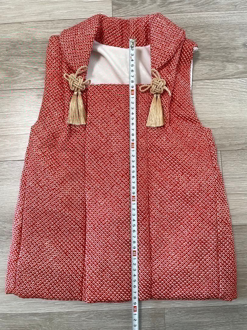 七五三　3歳　女の子　フルセット　一式　赤系　鶴　正絹