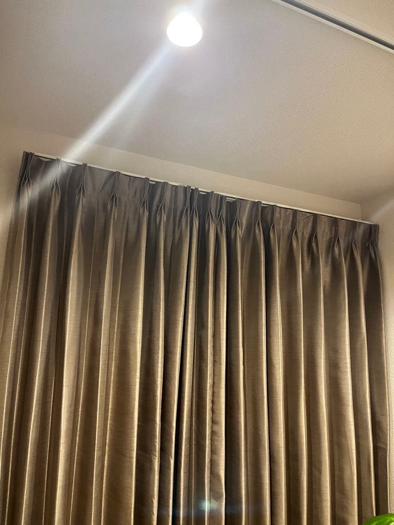 KEYUCA 196×194センチ ケユカ カーテンブラウン　タッセル付