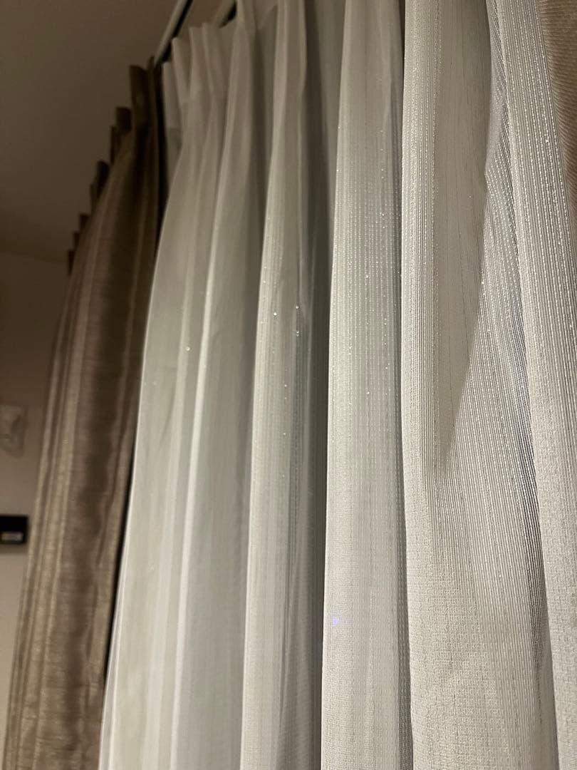 KEYUCA 196×194センチ ケユカ カーテンブラウン　タッセル付