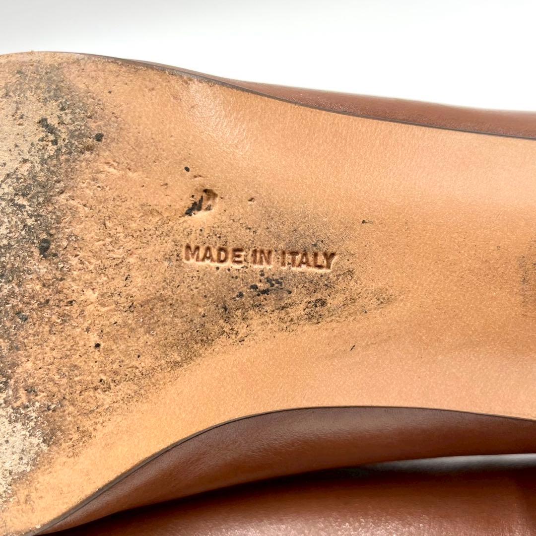 フェラガモ パンプス ヴァラリボン SEMPIONE 5C ブラウン Y1298