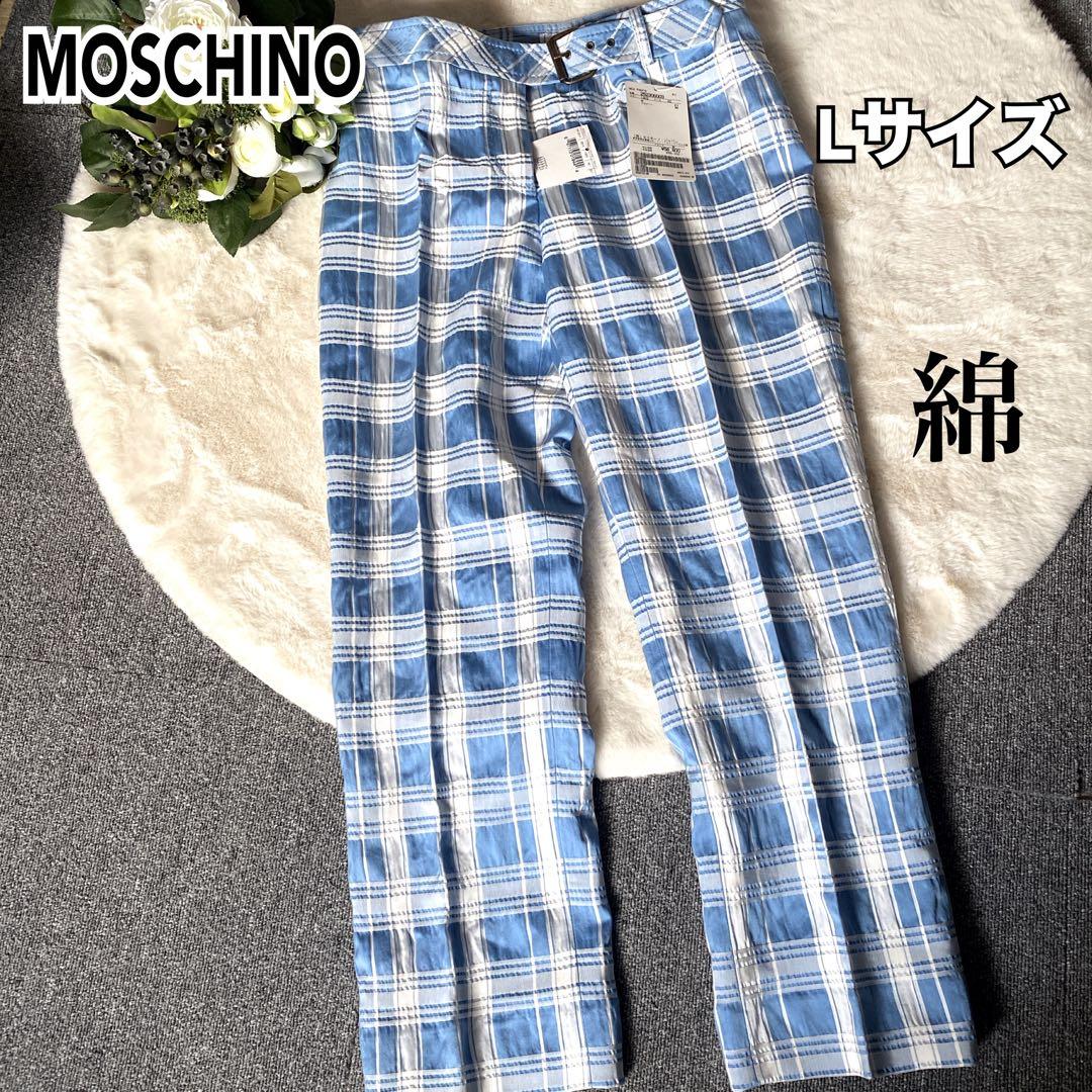 [新品タグ付き] MOSCHINO チェック柄パンツ Lサイズ ゴルフパンツ
