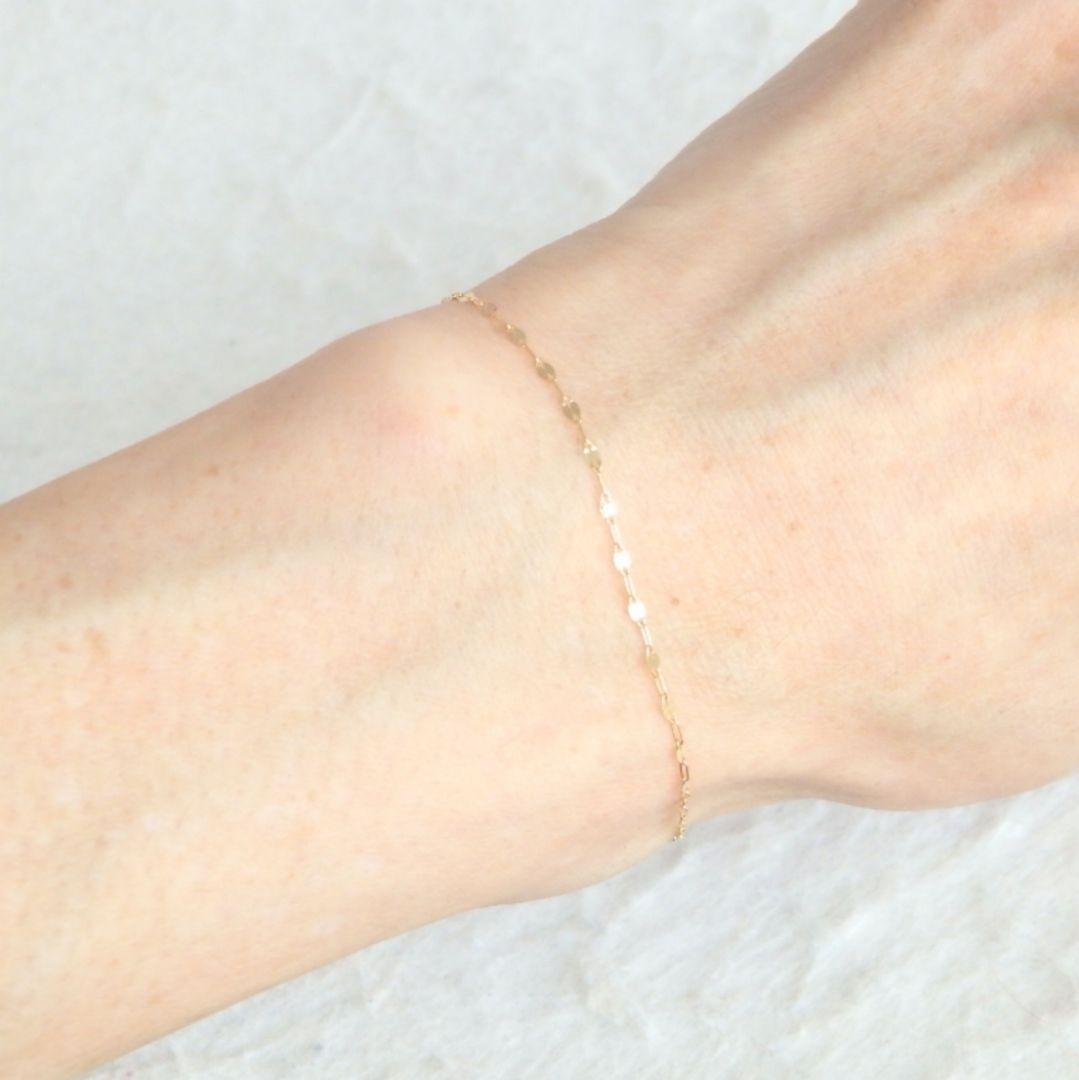 中村さち　k18ブレスレット　ペタルチェーン　1.4㎜幅　つけっぱなし