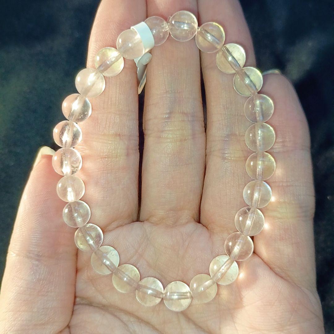 【翌日発送可】高品質 ピンク モルガナイト 8ミリ 内径17 ブレスレット