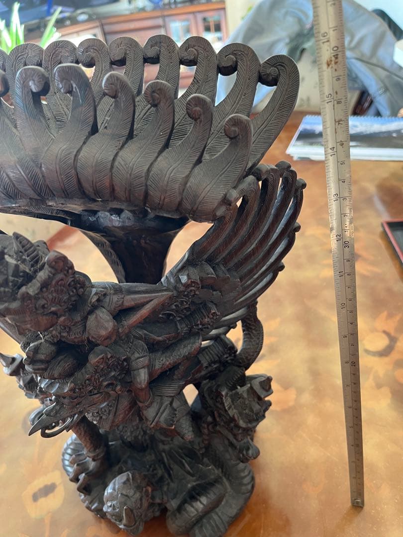 インドネシア　バリ島　アジアンスタイル 木製彫刻 装飾品　ガルーダ神