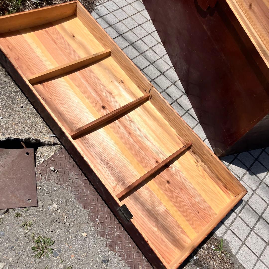 時代家具 大型 挟み箱 鋏箱 レトロ 古道具 木製 骨董品 参勤交代 大名行列