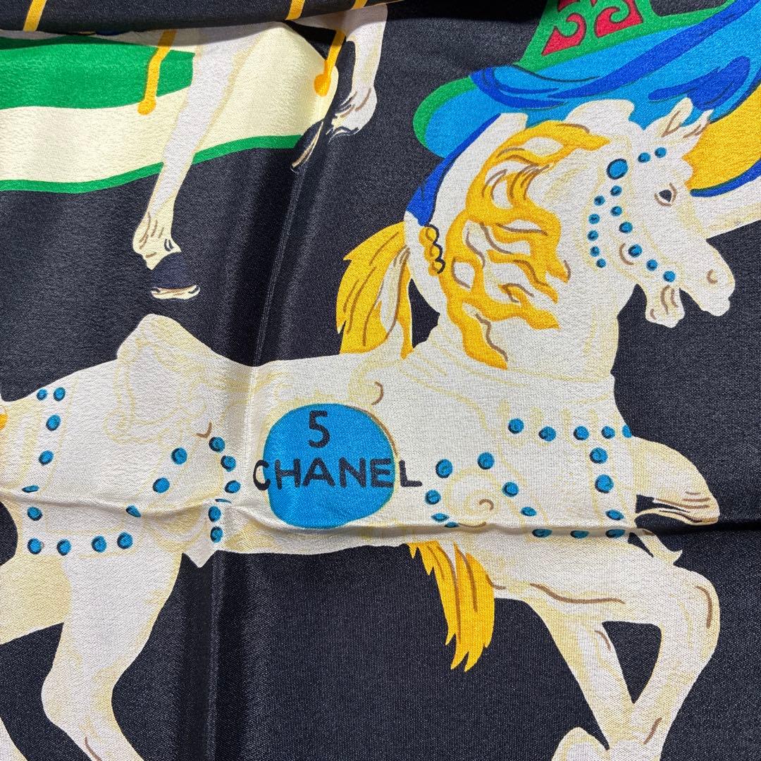 CHANELシャネル シルクスカーフ カルーセル メリーゴーランド 90cm