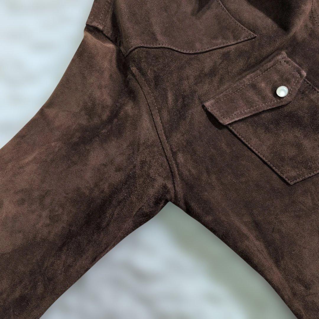 ブルーナボイン×Maps 別注 リアルレザー ウエスタンシャツ 1 茶 希少