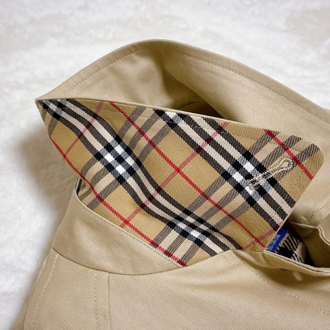 バーバリーブルーレーベル ステンカラーコート ノバチェック ライナー付　L