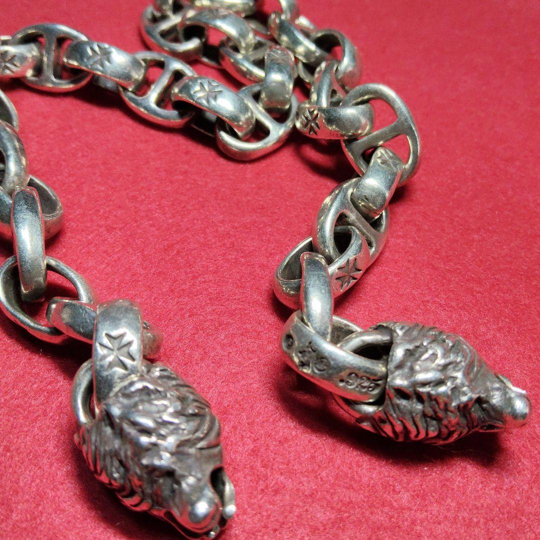 【ジャンク品扱い】ライオンウォレットチェーン　シルバー925ガボールタイプ