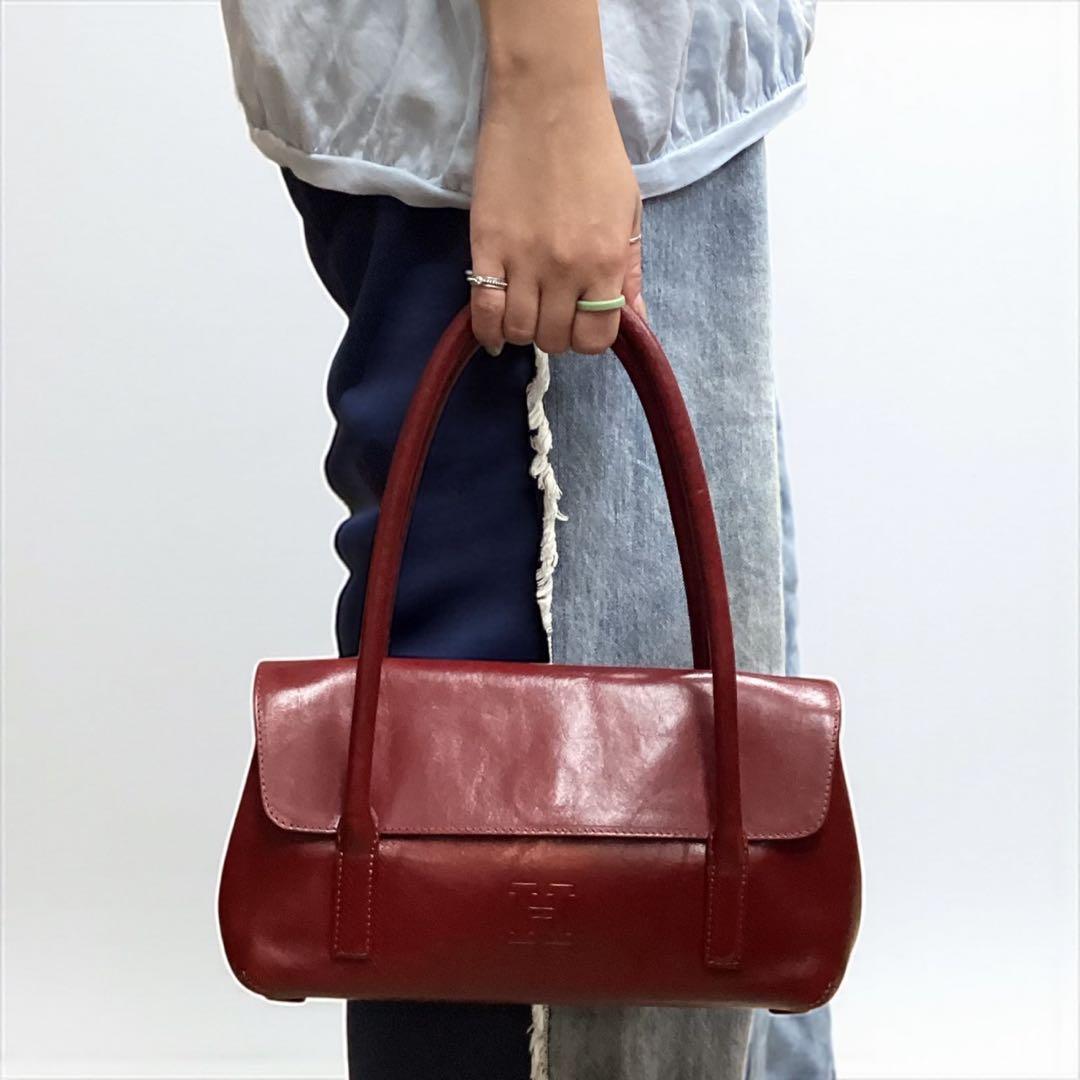 【HIROFU】レッド★レザーバッグ★保存袋【ヒロフ】