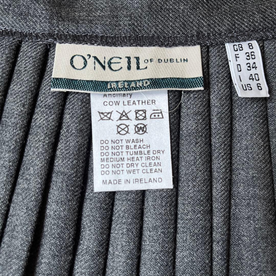 O'NEIL of DUBLIN グレー プリーツスカート GB 8