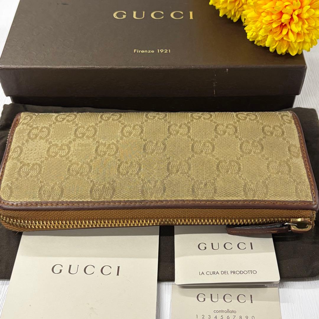 新品同様‼️ グッチ　GUCCI 財布　長財布　GGキャンバス L字ファスナー